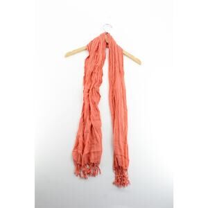 Womens orange fringe scarf bohemian boho chic‎ hipster hippie y2k casual
